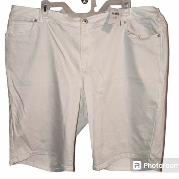 J. JILL womens jean shorts white size 22Wpockets w-362